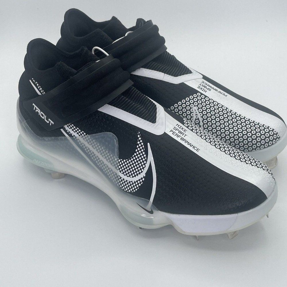 new Nike Force Zoom Trout 7 Black White Baseball Cleats CI3134-005 Men’s 12-14